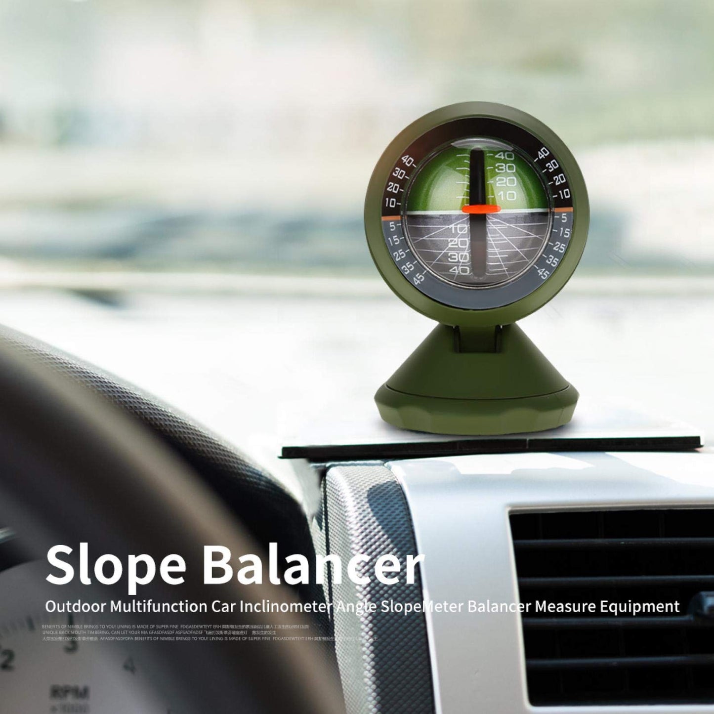 Keenso Car Inclinometer, Digital Inclinometer High Sensitivity Angle Slope Balancer with Adjustable View Angle Mountain Climbing Tools
