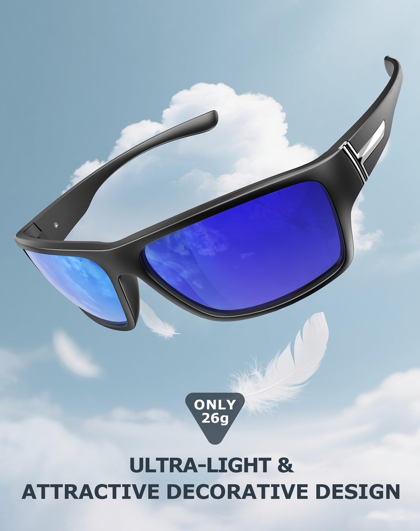 KALIYADI Polarized-Sunglasses Men Sports Sun-Glasses: Men Polarized Sunglasses Women UV400 Protection for Fishing Golf