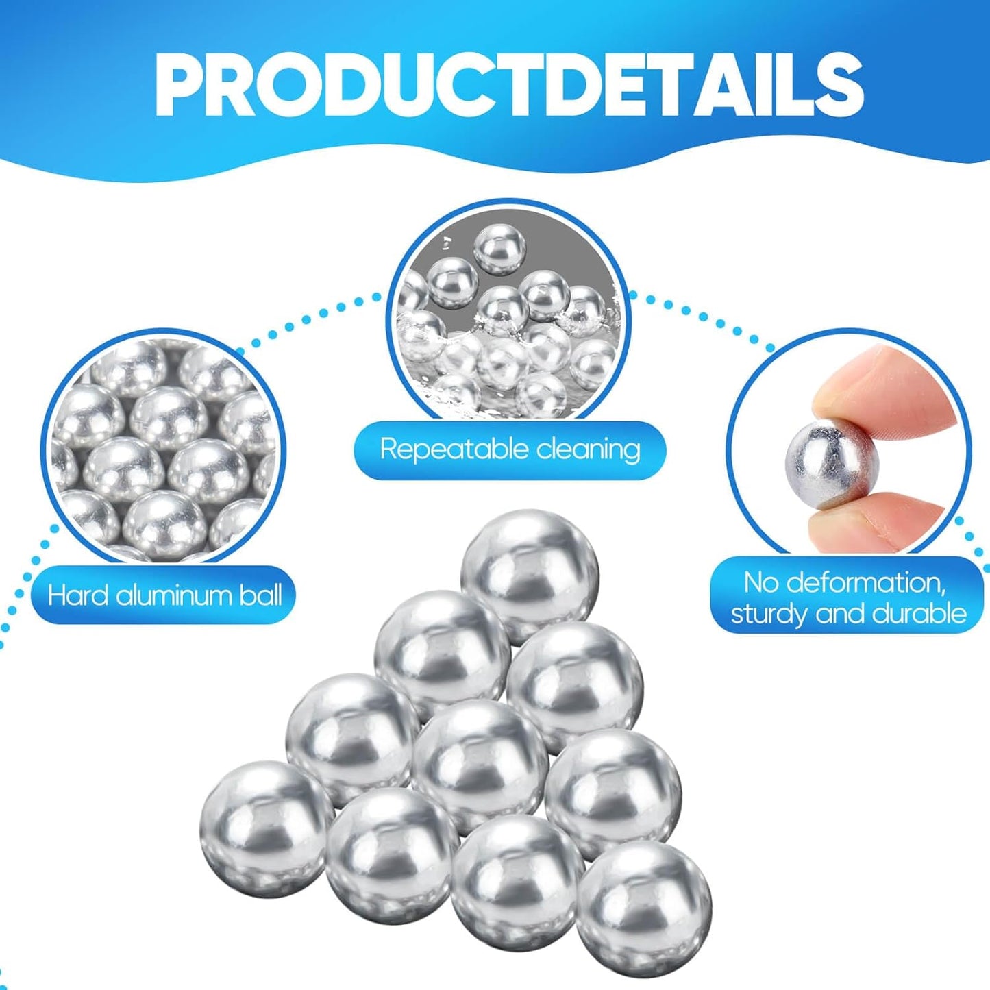 100 Pieces .50 Caliber Aluminum Paintball Ammo 2.8 Grams Solid Resuable Seamless Paintball Powerful for Shooting Training Practice Fit for T4e TR50/HDR 50 Cal Pepper Balls