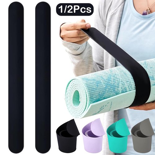 Suquosor Silicone Yoga Mat Strap Slap Band Yoga Strap Tightly Rolled and Secure Heavy-Duty Clasp Fits Most Size Mats for Storage and Travel