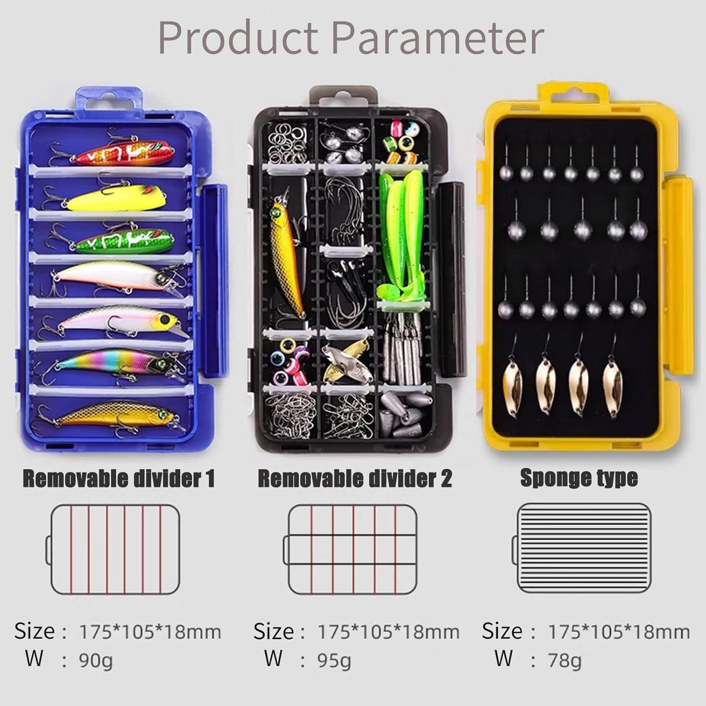 3 Pack Lure Box Combo for Ned Rigs & Jig Heads – Multi-Functional Tackle Box for Storing Soft Baits, Jig Hooks, and Fishing Accessories