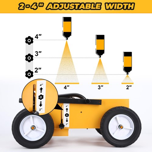 YOOLLE-TOOLS 2395000 High-Performance Striping Line Marking Machine, Parking Lot Striping Machine, Compatible with Professional Inverted Striping Spray Paint, 9.8" x 13" x 28.3", Yellow