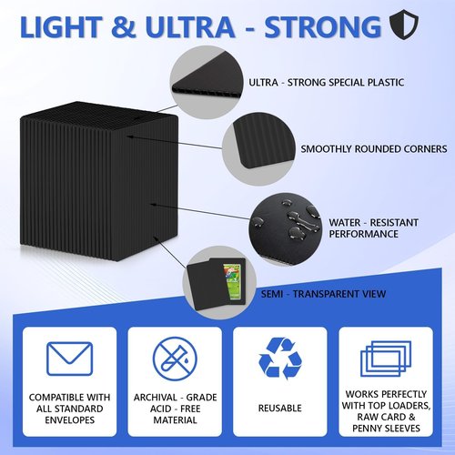 DEDC 100 Packs Trading Card Shipping Protectors Black, Card Protector Shipping for Top Loaders, Soft Card Sleeves and Semi-Rigid Card Holder, Trading Card Shipping Supplies, Card Grading Essential