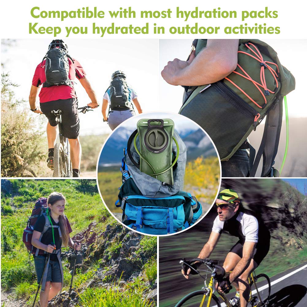 Hydration Bladder, 1.5L Water Bladder for Hiking Backpack, BPA-Free Leak Proof Water Reservoir Storage Bag, Water Pouch Hydration Pack Replacement for Camping Cycling Running, Military Green