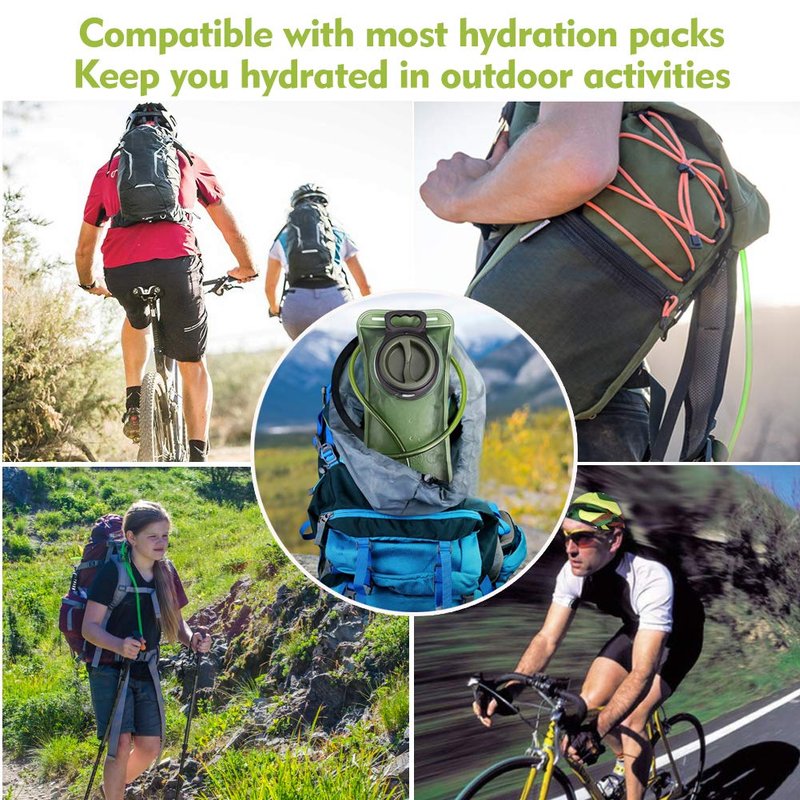 Hydration Bladder, 1.5L Water Bladder for Hiking Backpack, BPA-Free Leak Proof Water Reservoir Storage Bag, Water Pouch Hydration Pack Replacement for Camping Cycling Running, Military Green