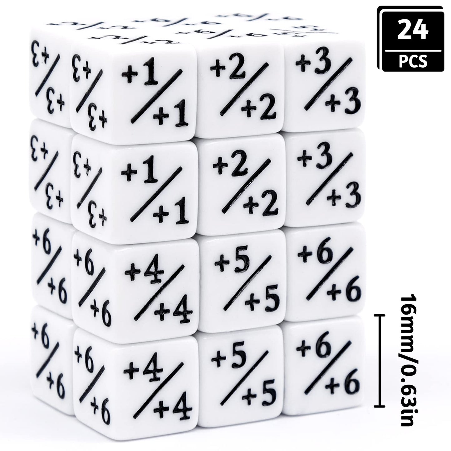 24 Pieces Dice Counters Token, D6 Dice Cube Loyalty, MTG CCG Compatible Card Game Accessories