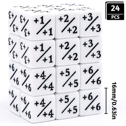 24 Pieces Dice Counters Token, D6 Dice Cube Loyalty, MTG CCG Compatible Card Game Accessories
