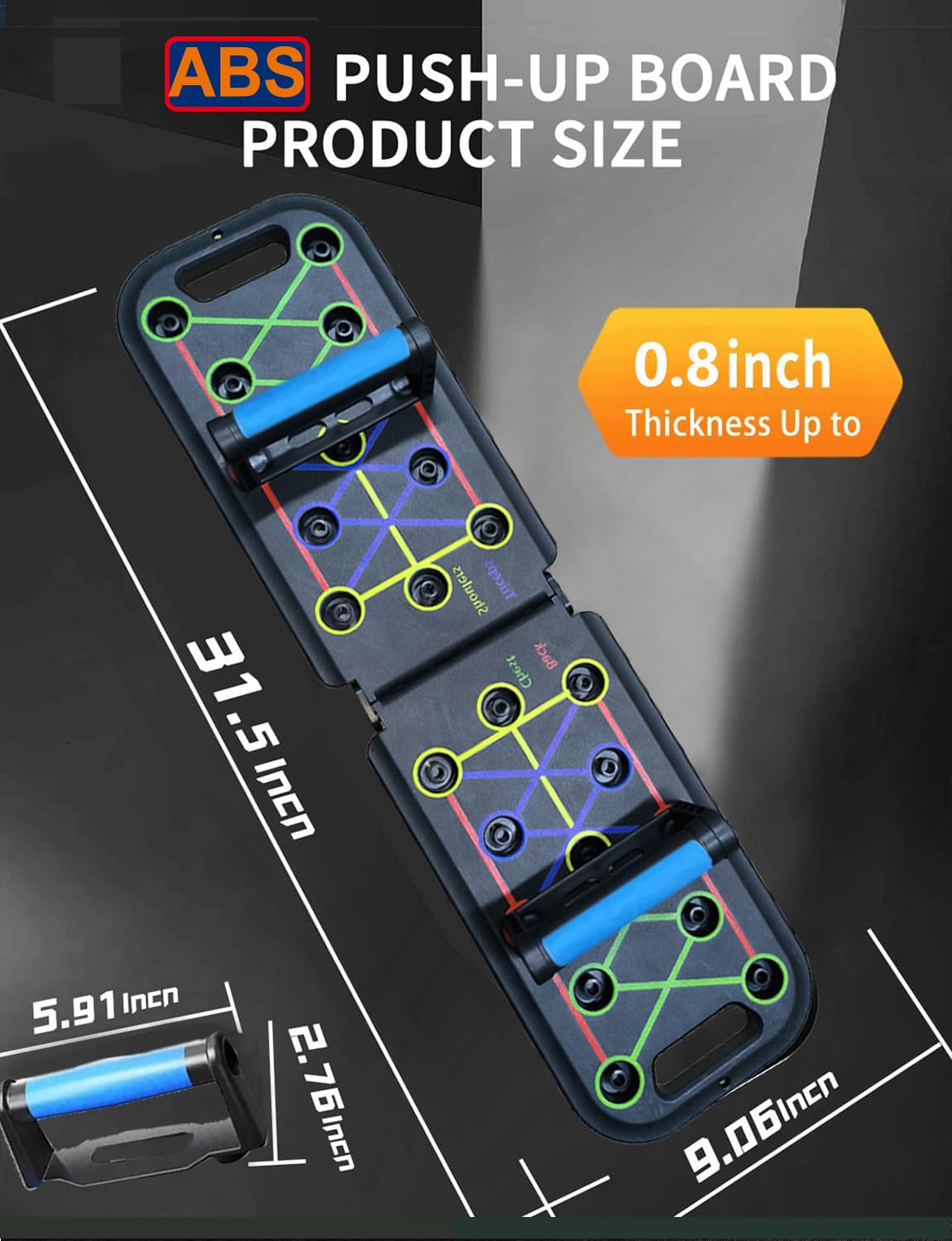 12-In-1 Push Up Board,Portable Pushup Bars for Men, Muscle Max Press Up Boards,Foldable Gym Home Exercise Board,Multi-function Push-Up Stand,Home Workout Equipment with Resistance Bands