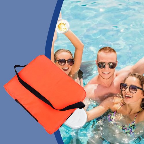 Boat Throwable Flotation Device 18x14in High Buoyancy Boat Throw Cushion with Strap Waterproof Throwable Flotation Device for Boating, Swimming, Rescue (Orange)