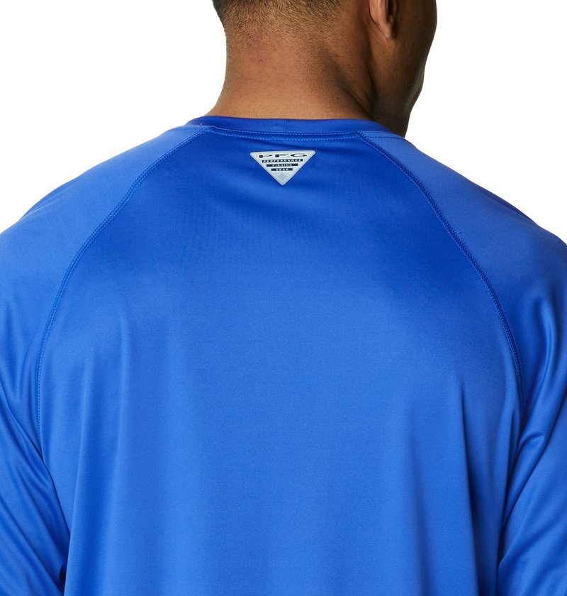 Columbia Men's Terminal Tackle Long Sleeve Shirt, Tanzanite/White Logo, 3X Tall