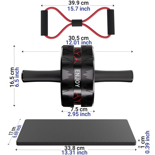 Readaeer Ab Roller Wheel, Ab Exercise Wheels Kit with Ab Roller, Resistance Bands, Knee Mat, Jump Rope, Push-Up Bar