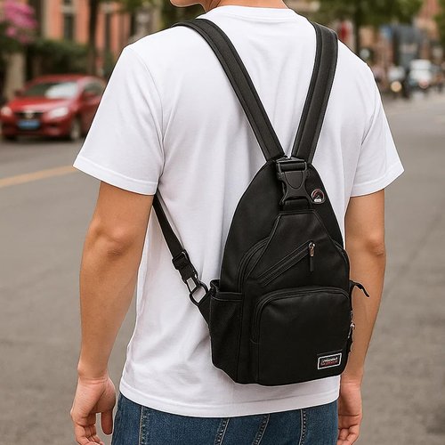 Convertible Crossbody Bags for Women,Sling Chest Shoulder Bag Backpack Daypack Fanny Pack for Outdoors Hiking Traveling Casual Lightweight Camping Essentials for Women Men,Black