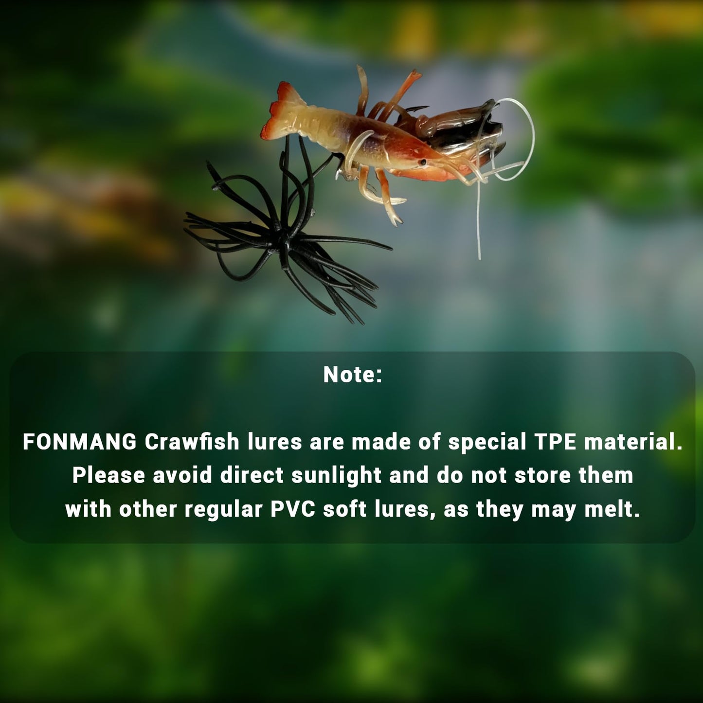 FONMANG Crayfish Lure, Realistic Creature Bait, Soft Plastic Bass Fishing Lures, Crawfish Bait for Bass Lures Freshwater, Weedless Fishing Lures for Bottom Fishing