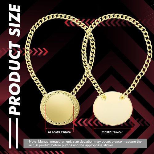 Loetere 6 Pcs Blank Award Medals with Neck Chains Create Your Own Kit Cheer Medals Winner DIY MVP Participation Trophy Metal Prize Gifts for Soccer Football Party Game