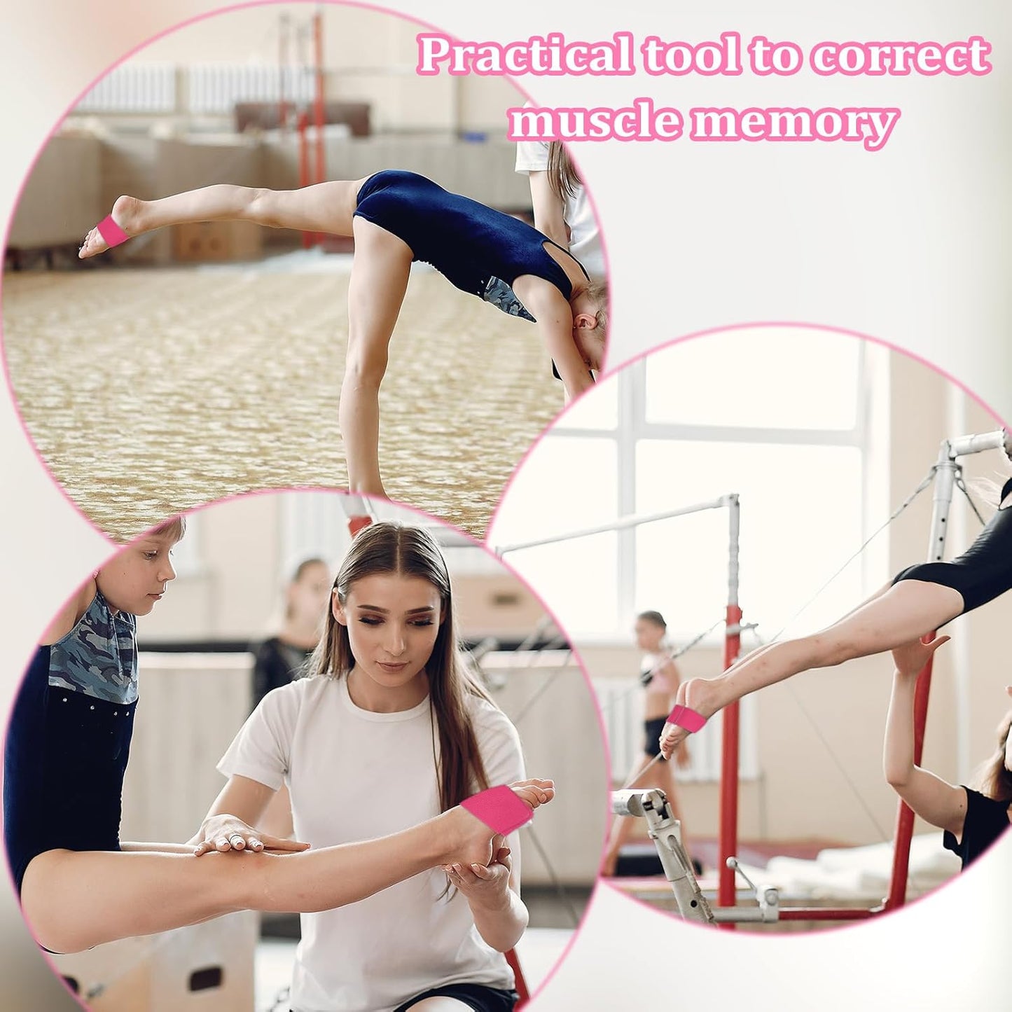 2Pair Back Handspring Trainer, Gymnastics Sticky Toes Gymnastics Tumbling Trainer, Adjustable Bands, Gymnastic Equipment for Home, Gymnastic Stuff