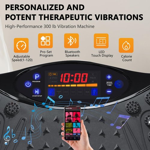 Vibration Plate Exercise Machine Lymphatic Drainage, Whole Body Workout Vibration Plate for Weight Loss,Vibrating Plate Exercise Machine Fitness Platform for Shaping,MAX Weight 330lbs.