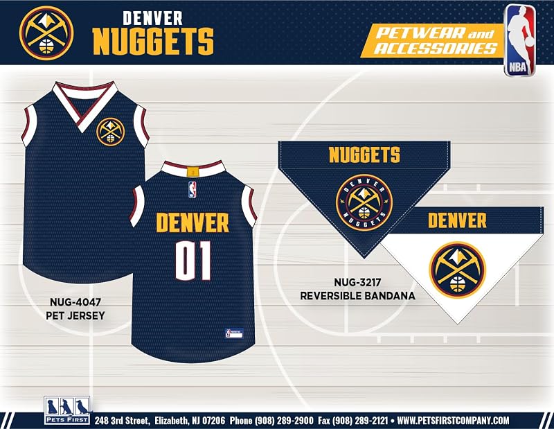 Pets First Denver Nuggets X-Large NBA Dog Jersey Tank Top - Pets First