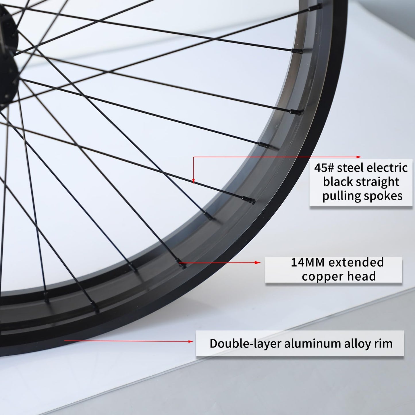 26x4in Ebike Front Wheel for Snow, Beach Bike Fat Tire Rim 26x4.0 Aluminum Alloy Bike Rim 36H Disc Brake Hub Quick Release 9X135mm