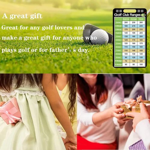 10 Pcs Golf Club Range Chart Card 2 x 3.5 inch Golfers Quick Reference Distance Card Golf Club Range Estimation Cheat Sheet Golfing Guide Cards for Golf Yardage Book Golf Club Game Scorecard