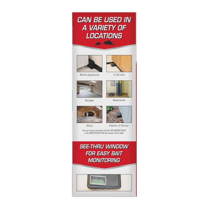 Tomcat Rat & Mouse Killer, Child & Dog Resistant Refillable Station — Tamper-Resistant Indoor/Outdoor Bait Station with Clear Monitoring Window, 1 Station and 15 Bait Blocks