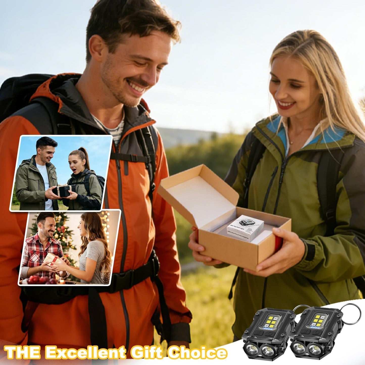 VOHIVI 2PACK EDC Keychain Flashlight - Super Bright Mini Keychain Light with Hat Clip, Magnetic Base, Rechargeable Small Pocket Flash Lights for Emergency,Outdoor Activities,Walking Dog