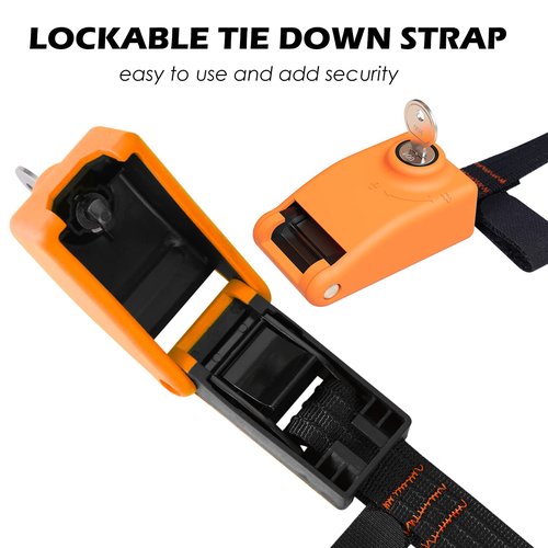 Lovinouse 2025 Upgraded 2 Pack Lockable Tie Down Strap, with 3 Stainless Steel Cables, for Lashing Locking Kayak, Bike, Surfboard, 10 Feet Each