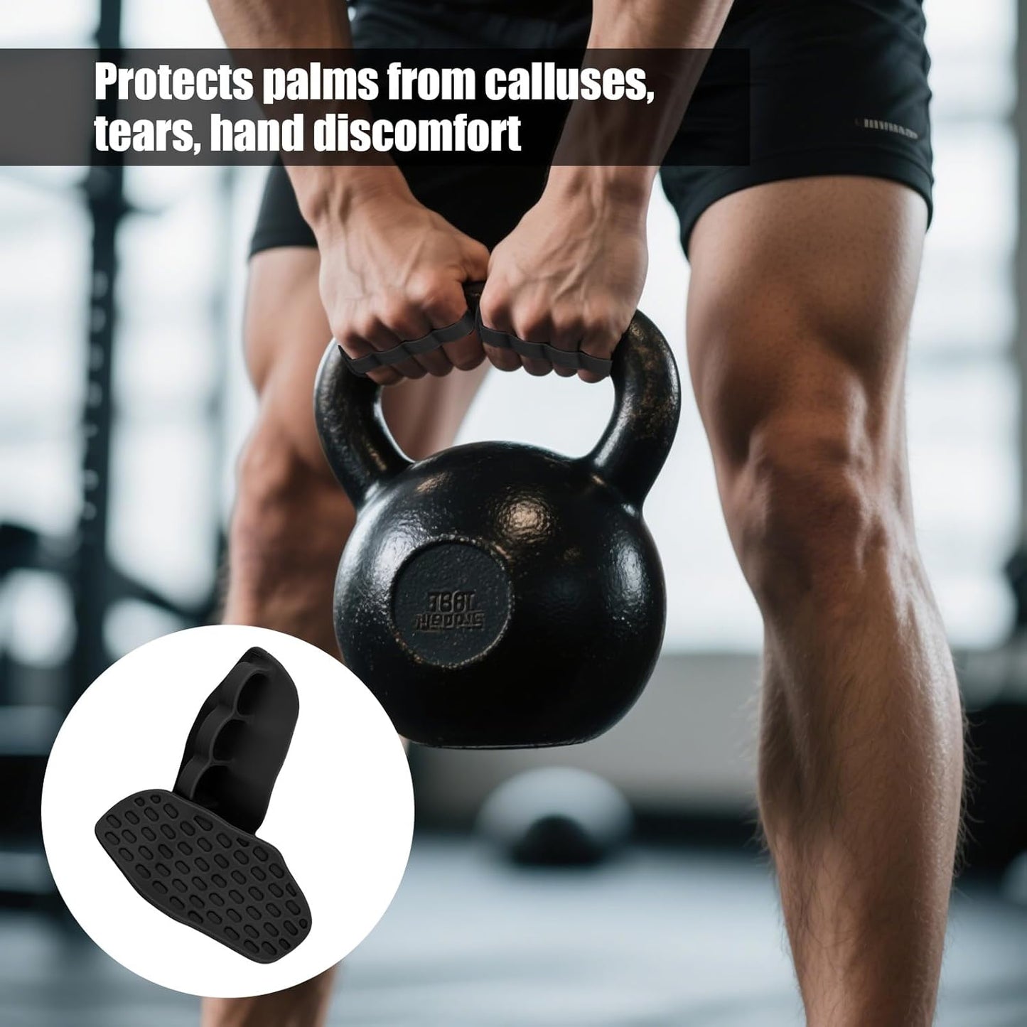 2pcs Weight Lifting Grips, Silicone Anti-Slip Gym Workout Grips for Hand Protection Gloves, Rubber Dumbbell Rypt Gripper for Men Women, Bar Pad Pull Up Practical Fitness Exercise Accessories