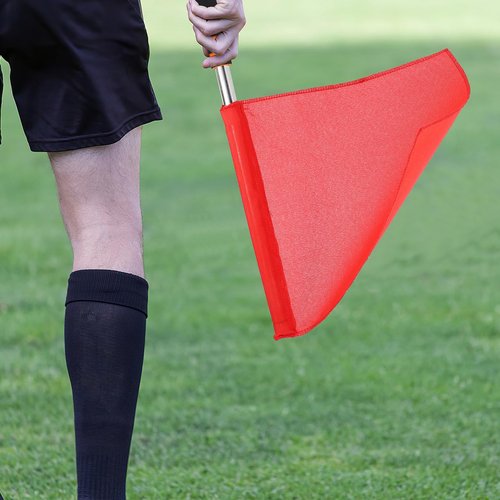 Operitacx 4Pcs Referee Flags, Stainless Steel Hand Flag with Sponge Handle, Green Red Soccer Referee Flags for Football Volleyball Sports