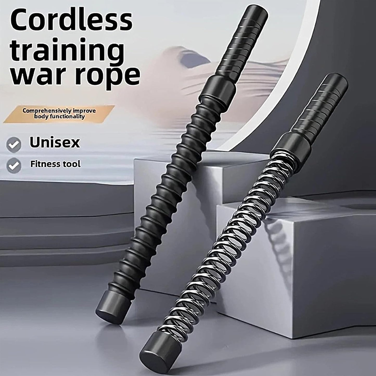 2pcs Ropeless Battle Ropes for Ropeless Battle Ropes for Home Gym Lightweight Battle Rope for Fitness Beginners Durable Exercise Ropes for Home Workout