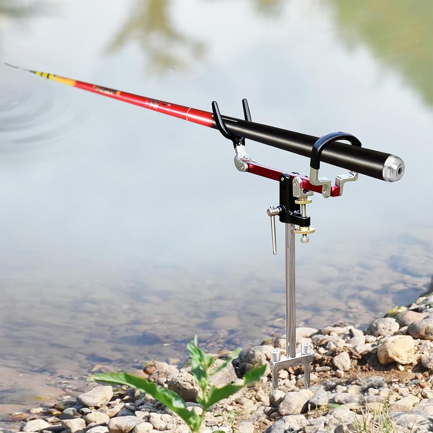2 Pack Fishing Rod Holders for Bank Fishing, Multifunctional Stainless Steel Fishing Pole Holders for Ground, 360 ° Adjustable & Detachable Easy to Carry, Gift for Men Father’s Day, Birthday Day