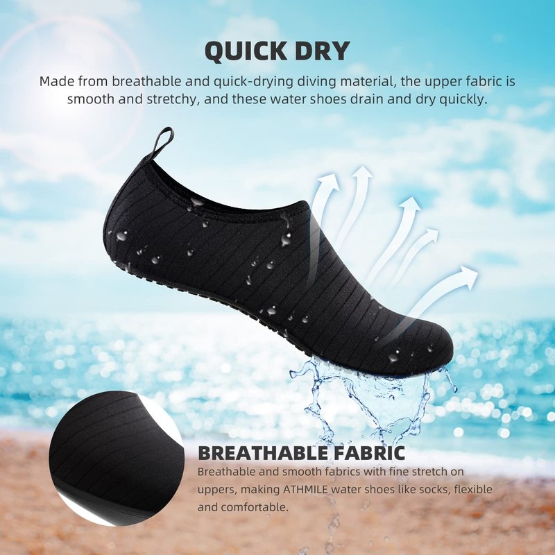 Water Shoes for Women Men Cruise Essentials Quick-Dry Aqua Socks Swim Beach Barefoot Yoga Exercise Wear Sport Accessories Pool Camping Must Haves Adult Youth Size 3-4 Women/2-3 Men