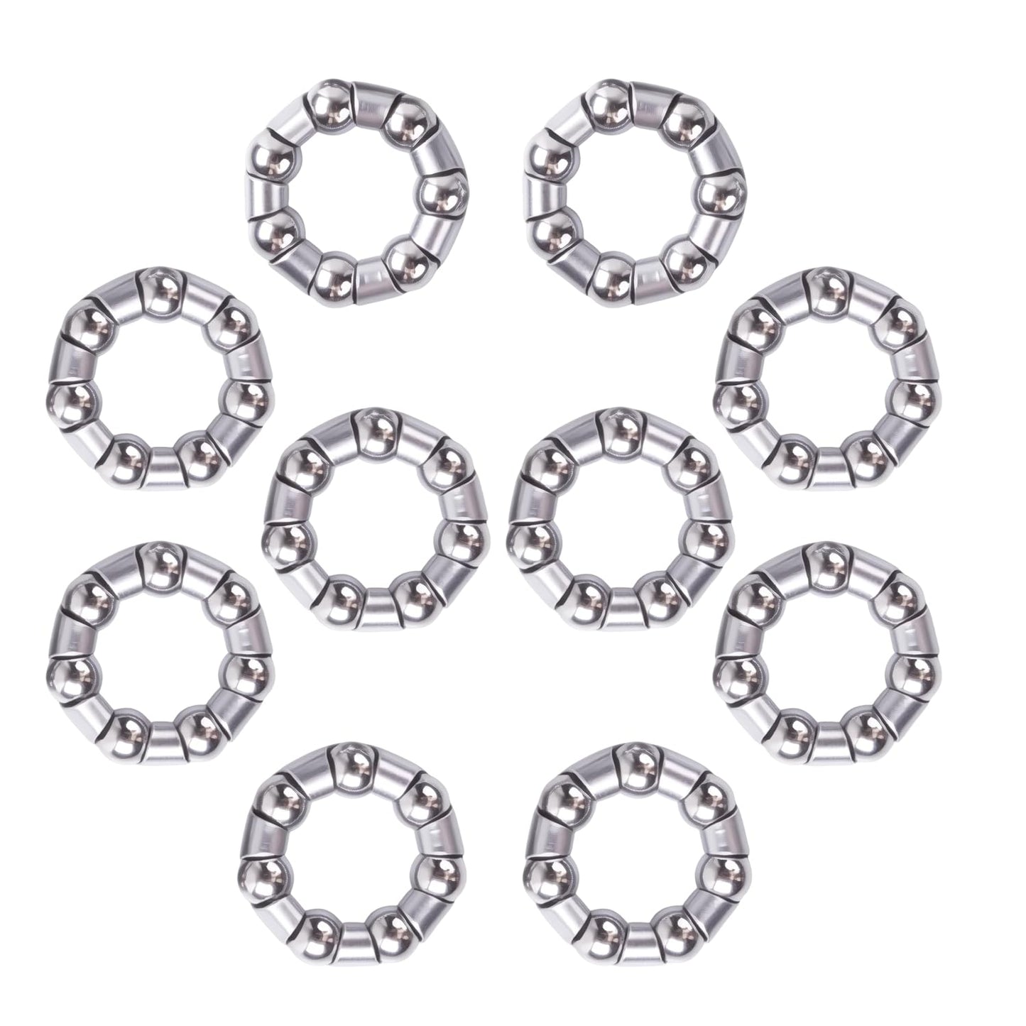 10 PCS Bike Ball Bearings Fit for Front and Rear Hub Wheel,Bearing's OD=1",ID=0.55",Ball Bearing Fixed Cage for Bicycles,1/4”×7 Balls (10)