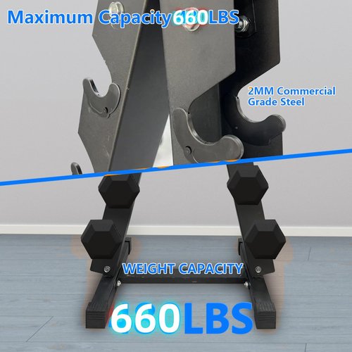 6 Tier Dumbbell Rack Stand Only, Steel A-Frame Dumbbell Weight Rack for Home Gym, 660 Lbs