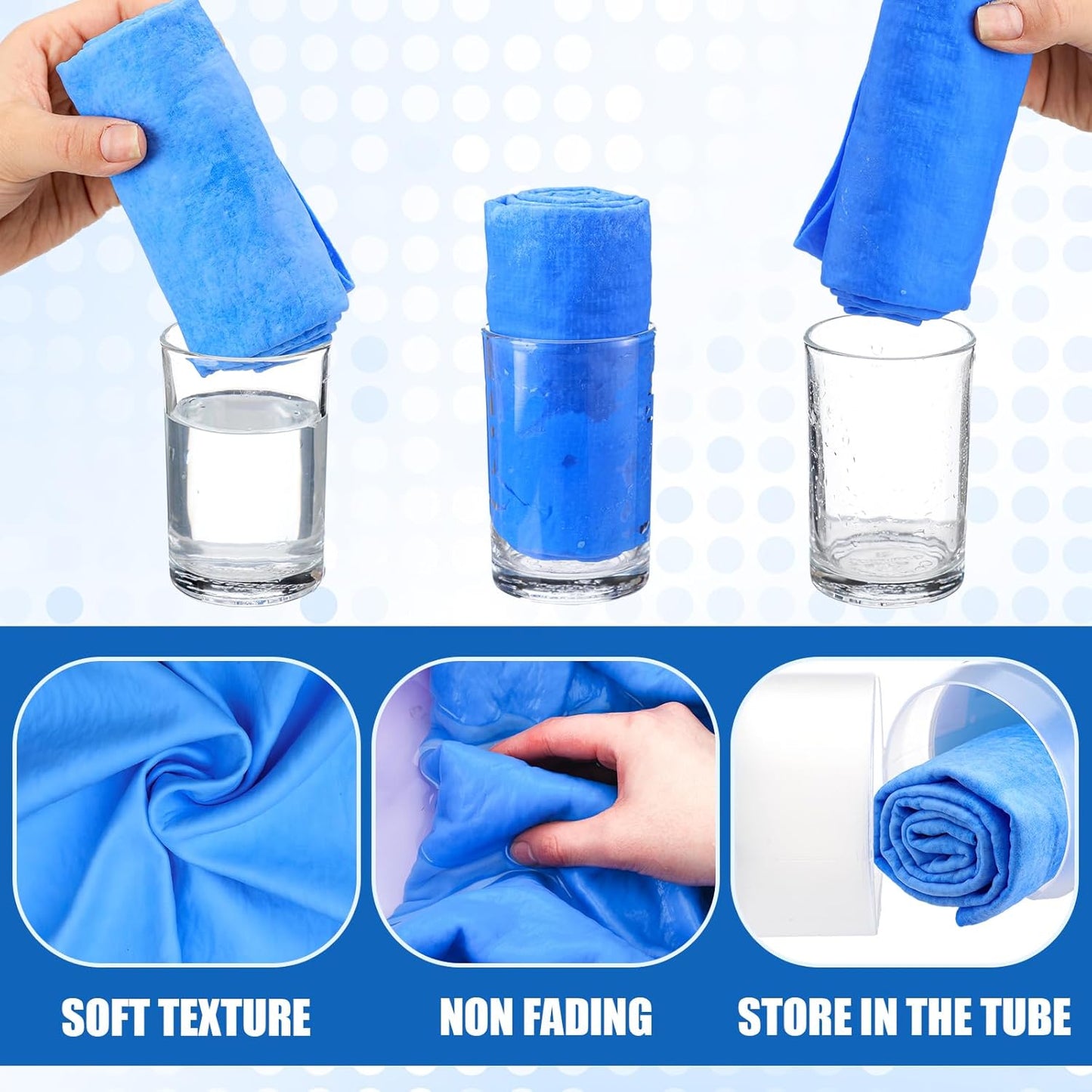 2 Pack Swim Chamois Towel Water Absorbent Quick Dry Towel Shammy Chamois Cloth for Swimming Car Drying Diving Water Sports Beach Shower Pool Swimmer Gift, 13 x 17 Inches