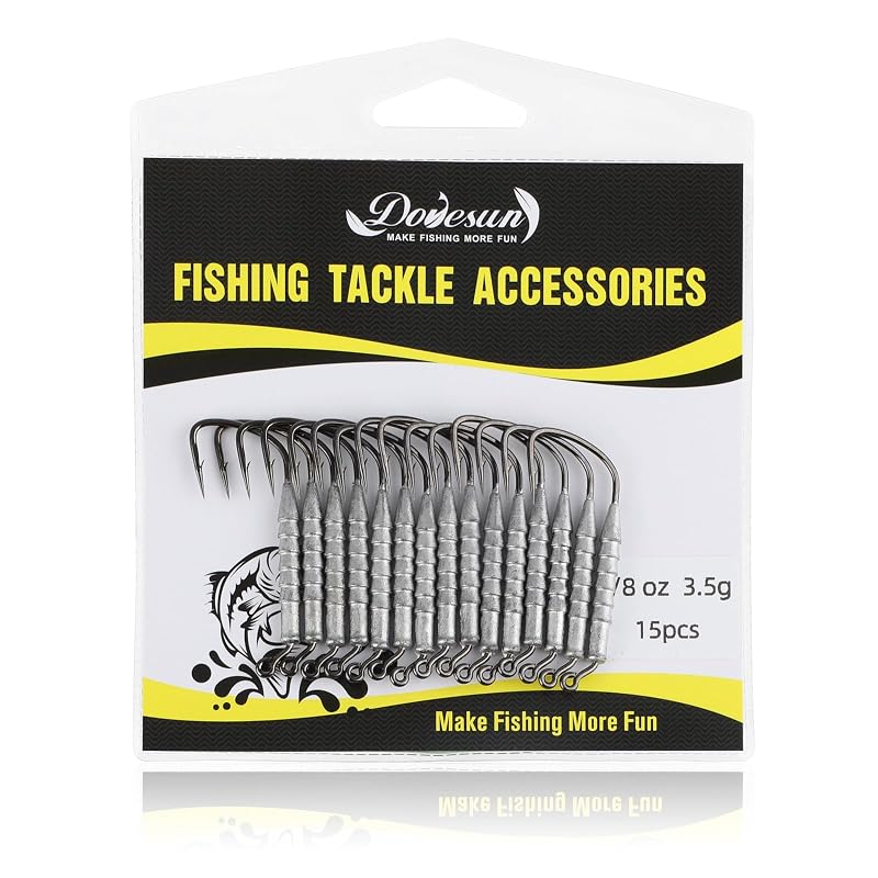 Hover Rig Jig Heads 15pcs Fishing Kit 1/16oz-1/4oz, 3/0