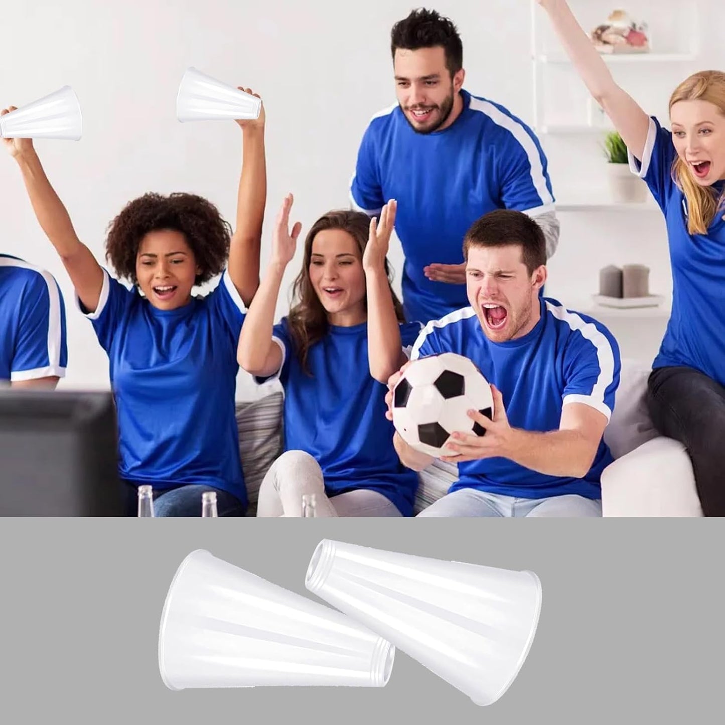 2PCS Plastic Megaphone,Eco-Friendly & Lightweight Mini Cheer Megaphone,Fun Party Noisemaker Toys for School Outdoor Activities Cheerleading,Party Favors Sports Match Game