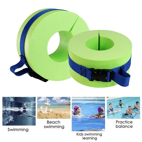 2 Pieces Foam Swim Aquatic Cuffs Equipment Water Aerobics Float Ring with Detachable Hook and Loop Fastener Fitness Workout Set for Swimming Fitness Training Pool Exercise for Arms Ankles