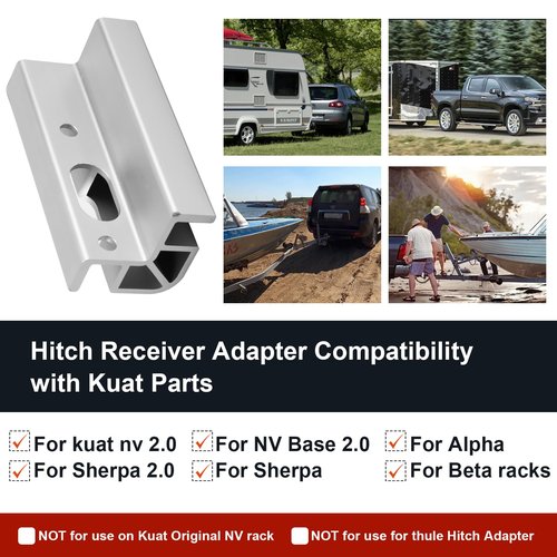 1.25 to 2 inch Hitch Adapter for Kuat Hitch Adapter Riser, D101 Bike Rack Hitch Adapter Replacement for Kuat Bike Rack Parts Compatible with Kuat Sherpa 2.0, NV 2.0, NV Base 2.0, Alpha, Beta Racks
