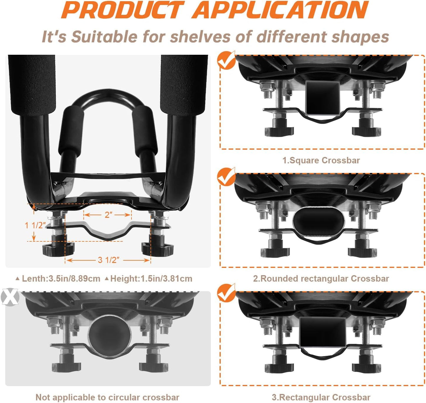 Kayak Roof Rack, 2 Pair J-Bar Roof Rack with 4 Ropes. Heavy Duty Kayak Roof Carrier for Your Canoe SUV and Trucks