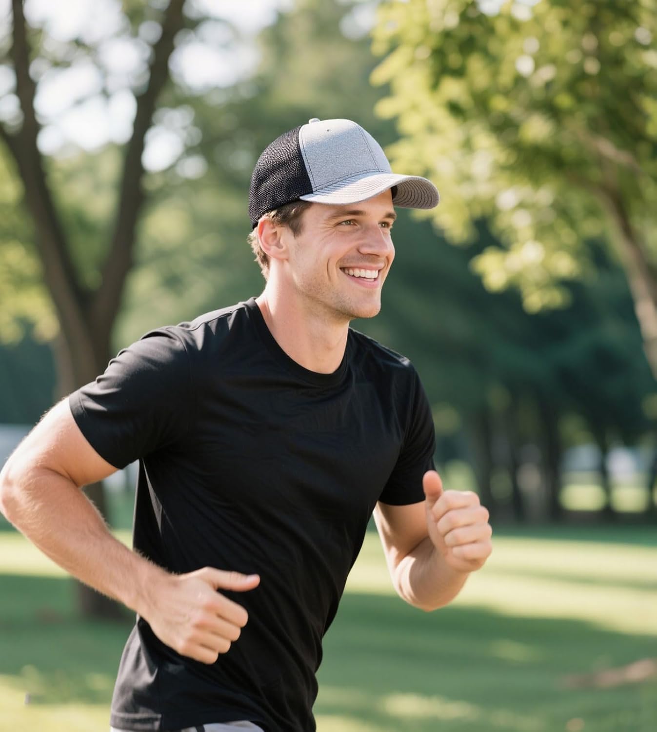 2-Pack Breathable Mesh Snapback Trucker Hats, Adjustable Baseball Caps for Men Women, Cotton-Poly Twill Outdoor