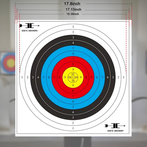 Targets Paper for Archery,20pcs Bow Arrow Targets for Hunting & Archery Targets,Target Practice Accessories(Standard Archerys,10 Rings,17.7x17.7in)