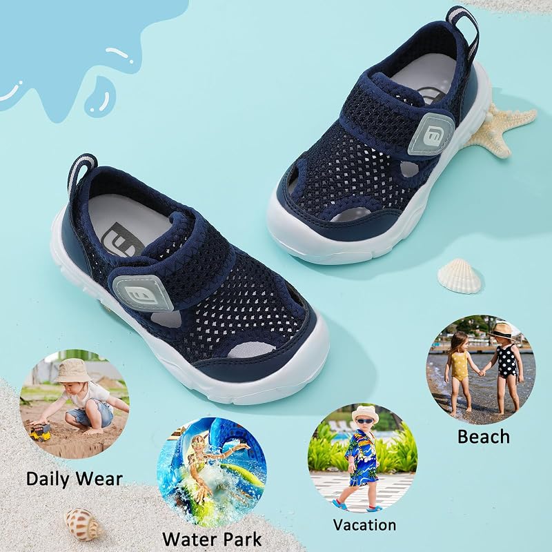 Variation: Navyblue+6 Wide Toddler Water Shoes - Lightweight Quick-Dry Beach Sandals