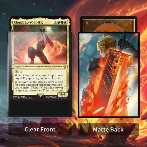 MTG Card Sleeves(Fantasy) Magic The Gathering Card Sleeves Art Sleeve Deck Protector, Clear Front & Matte Back, Smooth Shuffle