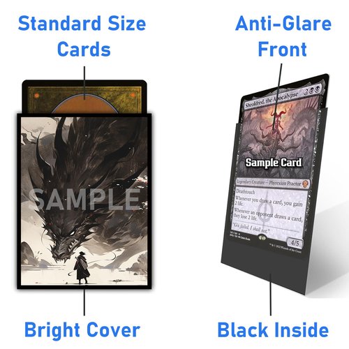 MTG Card Sleeves -100 PCS Trading Card Game, Size 2.6 x 3.6 inches, Suitable for All TCG Card Games Protective (Dragon)
