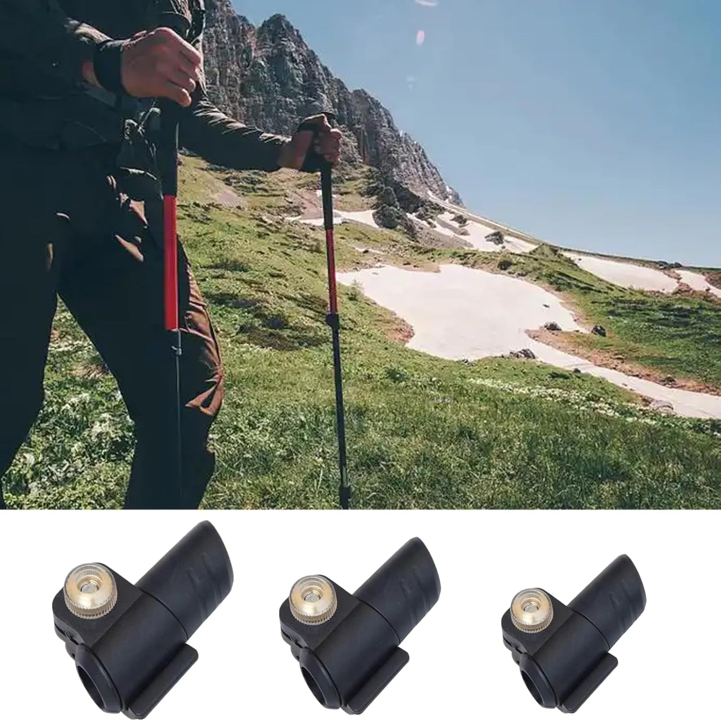 3 Pcs Hiking Poles Lock, Quick Release Flip Lock Fastener Buckle Clip with Nut Screws for Hiking Pole Walking Stick Camping Mountaining Backpacking Outdoor Repair Spare Parts,18mm/16mm/14mm