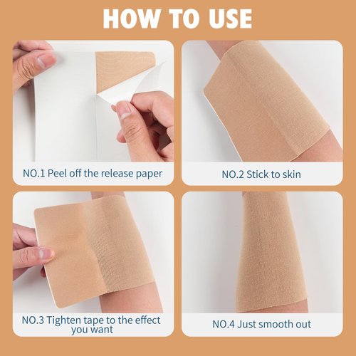 Huaerle 50 Pcs Thigh Lift Tape Instalift Tape for Legs Invisible Patch Elastic Anti Chafing Tape for Inner Thigh Sagging Loose Skin Flat Stomach Back Fat Belly, 4.7 x 4.7inch