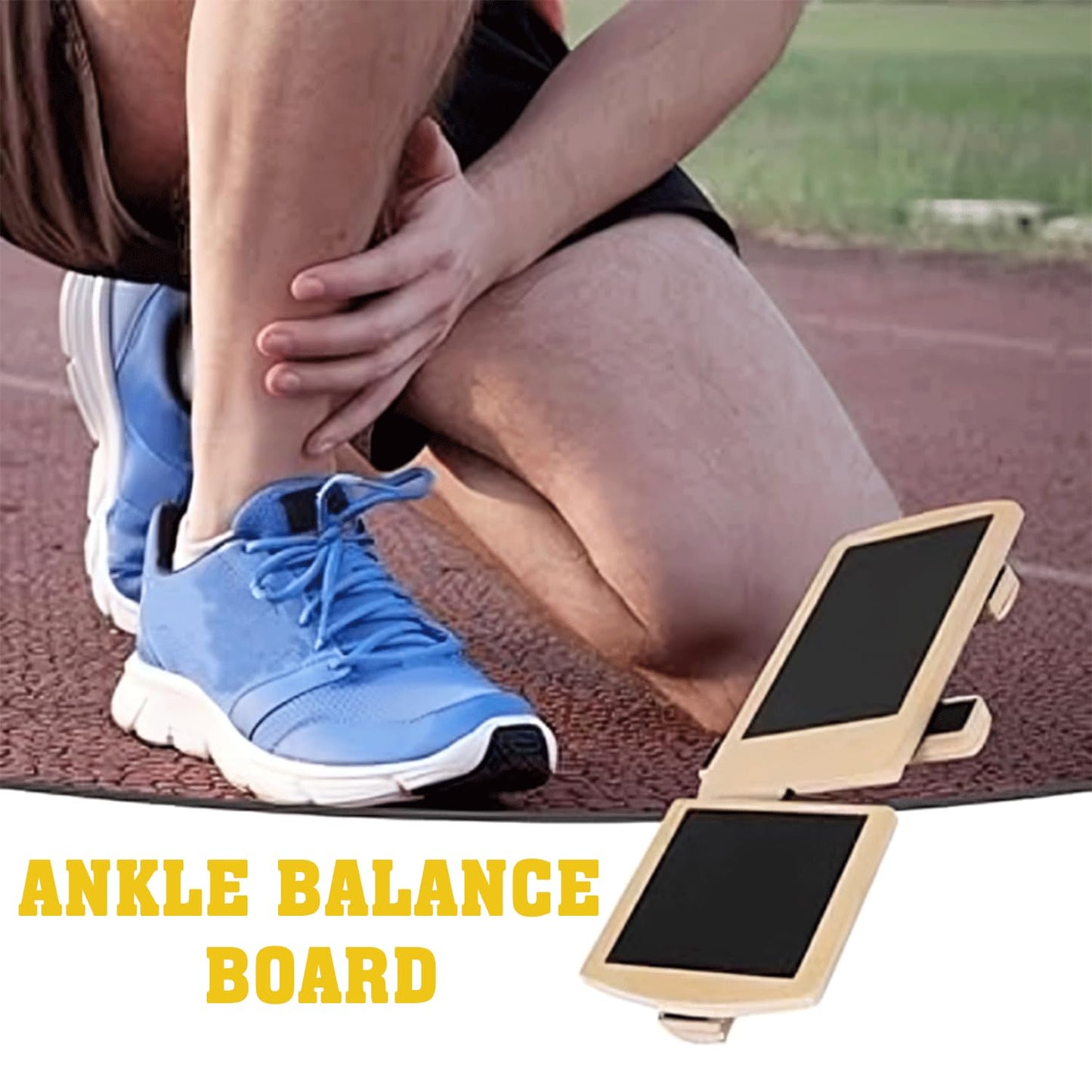 Ankle Balance Board for Sprained Exerciser, Adjustable Single Leg Balance Board for Plantar Fasciitis Relief, Foot Strengthener with Ankle Compression Sleeves, Ankle Strengthener for Home Gym Therapy