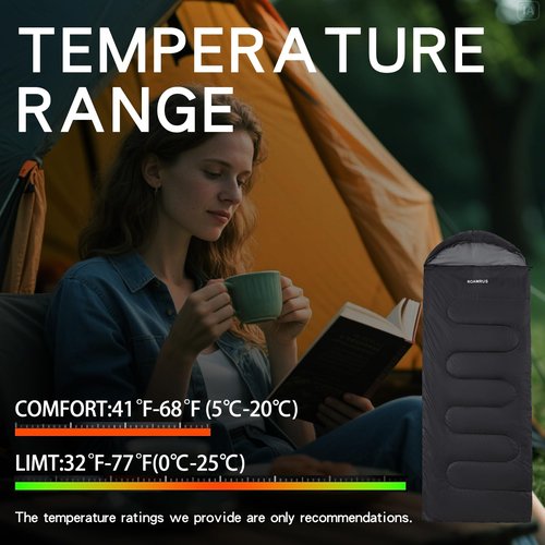 ROAMRUS Sleeping Bags for Adults 30/40/50 Degree,Portable, Waterproof, Lightweight, Warm,Suitable for Outdoor & Indoor, Hiking, Camping, Cold Weather Sleeping Bag for Kids Girls Boys Mens