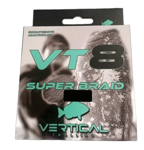 VERTICAL TROLLING VT8 Multicolor Braided Fishing Line (547yd (500mt), 36LB (0,26mm - PE 2,5))