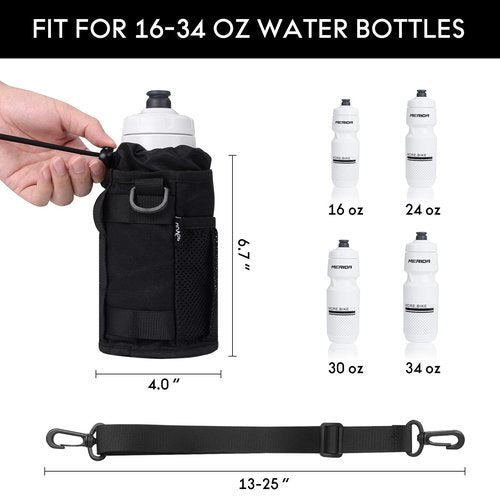 WUVOP Bike Cup Holder, Water Bottle Holder Handlebar with Mesh Pockets, Universal Cycling Bicycle Water Bottle Drink Cup Cage for Cruiser, Scooter, Mountain, Road Bike, Wheelchair